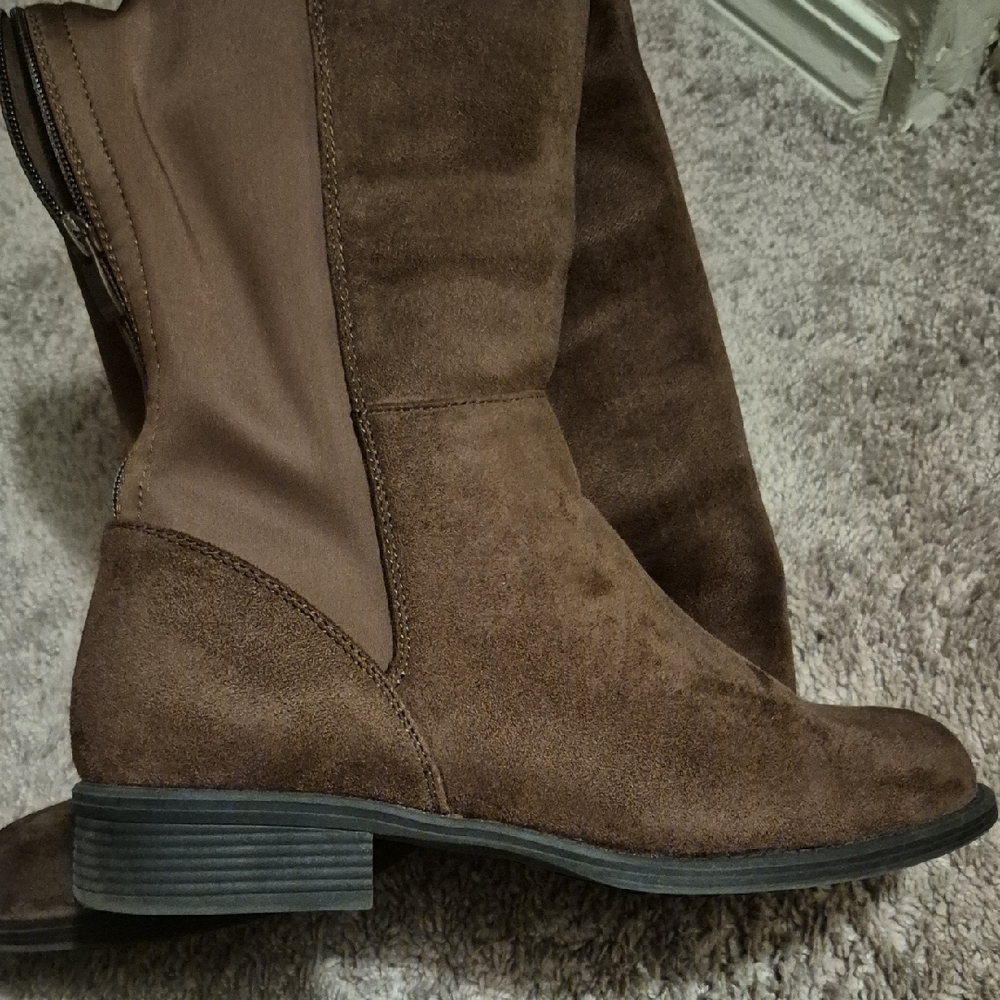 Lane Bryant Chocolate Suede Heeled Boots